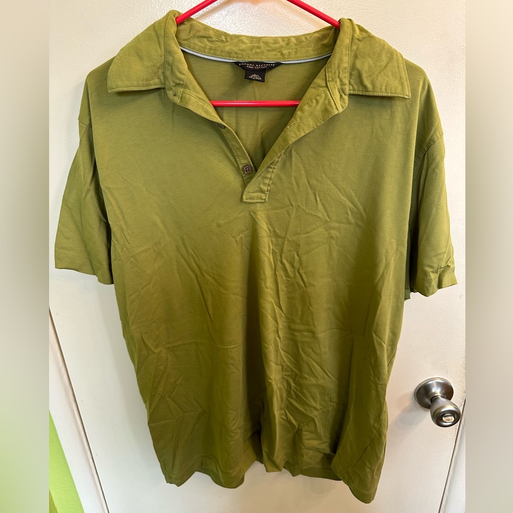 Banana Republic Green Pima Cotton Polo Shirt